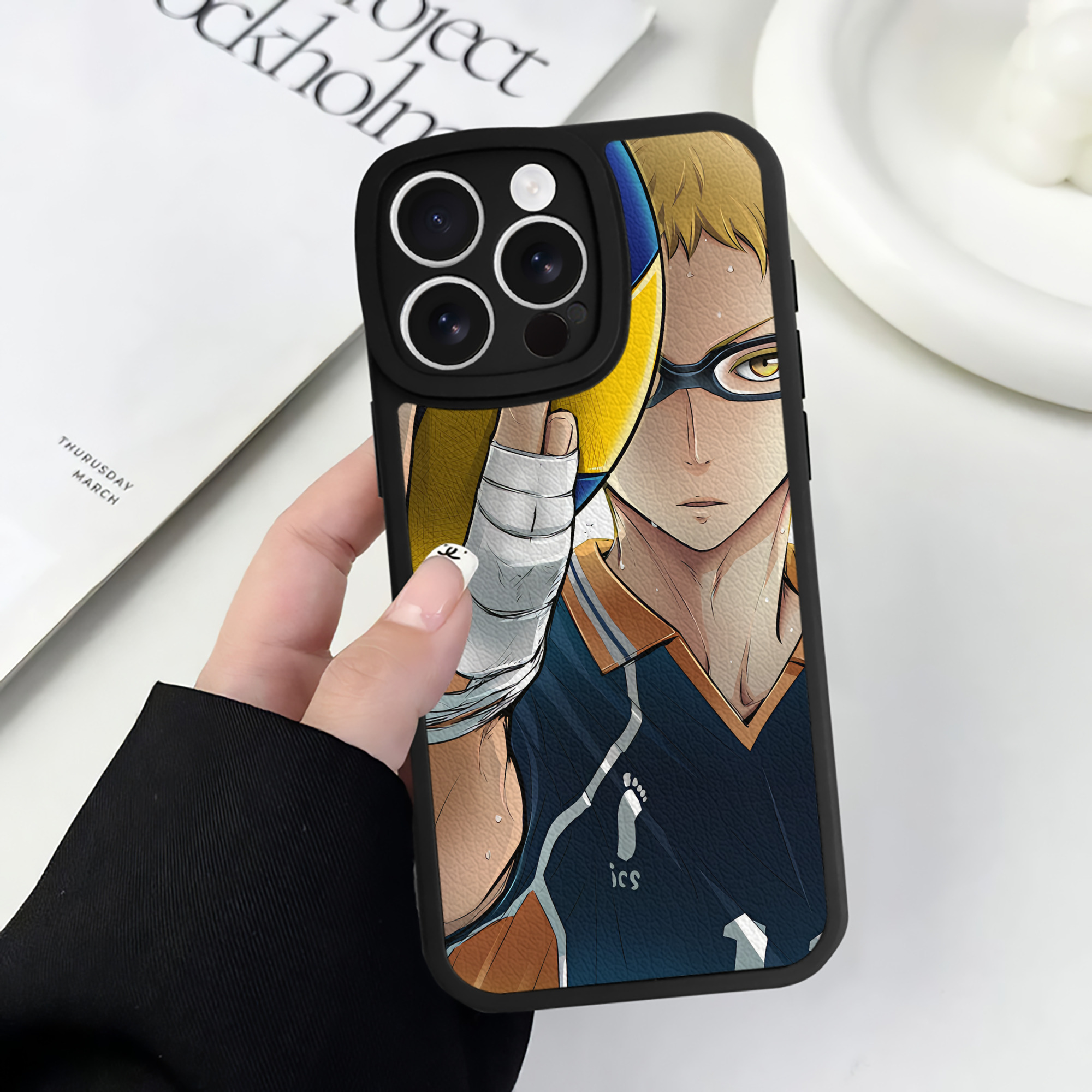 （画像用） ハイキュー!! Haikyu!! 【iPhone 16シリーズ対応】シリコンスマホケース（レザー調） 材質：シリコン